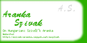aranka szivak business card
